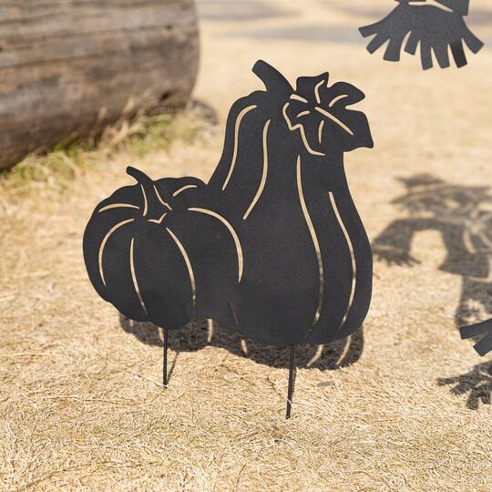 Glitzhome® Set of 3 Fall Metal Scarecrow Silhouette Yard Stakes